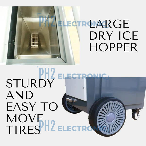 SM2000 Dry Ice Blasting Machine,44 lbs Dry Ice Hopper,Hand Control Spray Gun Kit