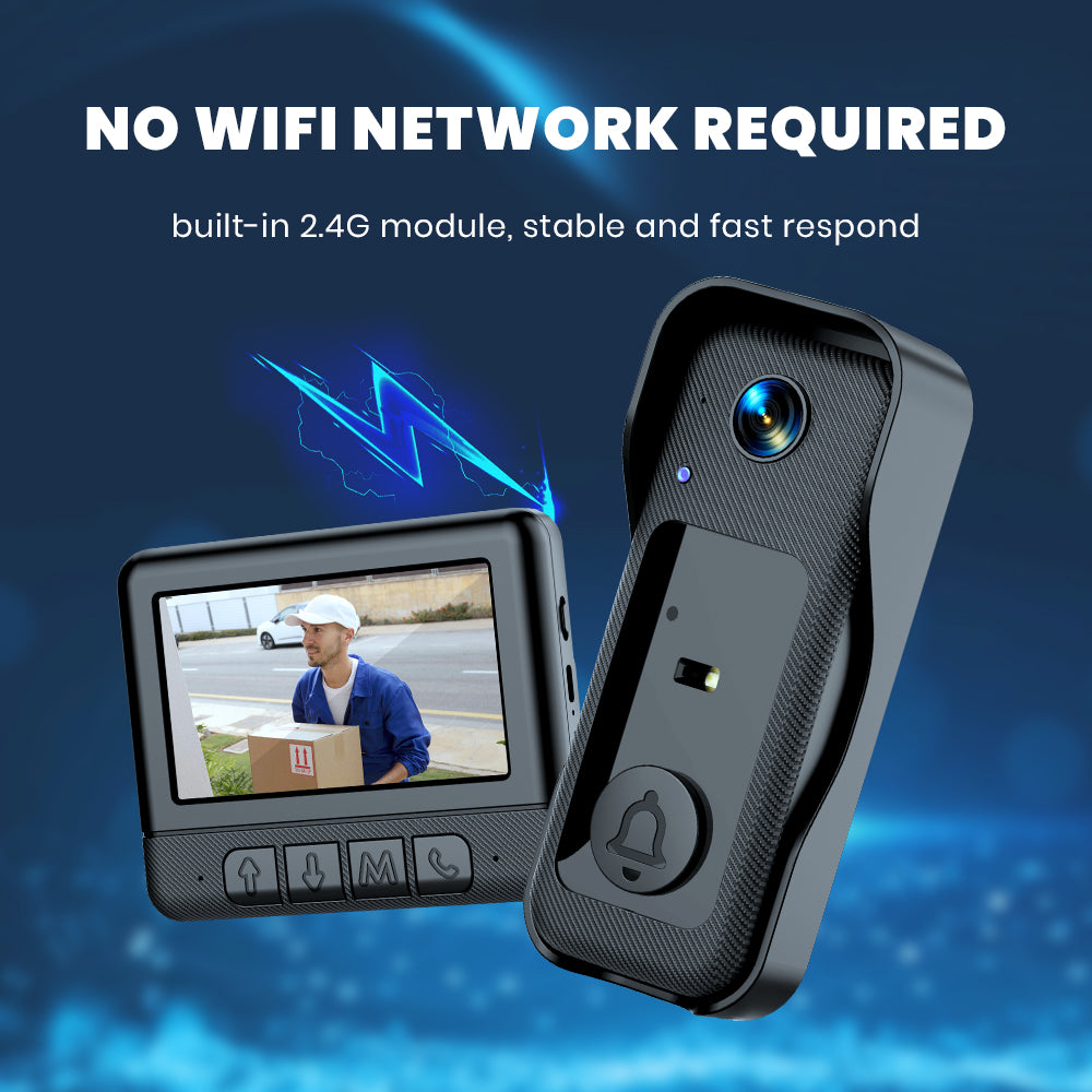 Smart Visual Intercom Video Doorbell PIR Motion Infrared Night Vision + Wireless Chime+Overall device waterproof+WIFI FREE Cloud Save