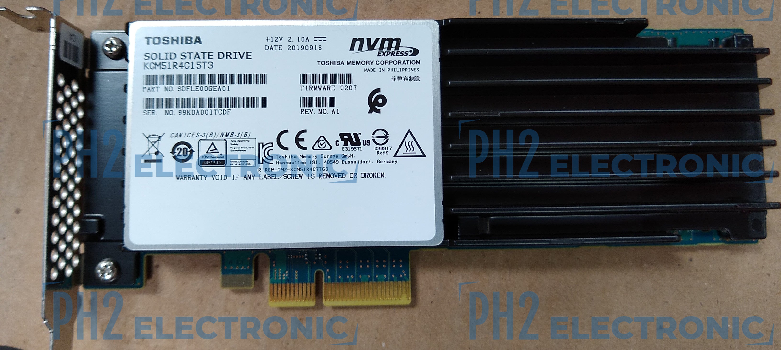 TOSHIBA KCM51R4C15T3 TOSHIBA 1.5TB NVME PCIE HHHL SOLID STATE DRIVE(SS