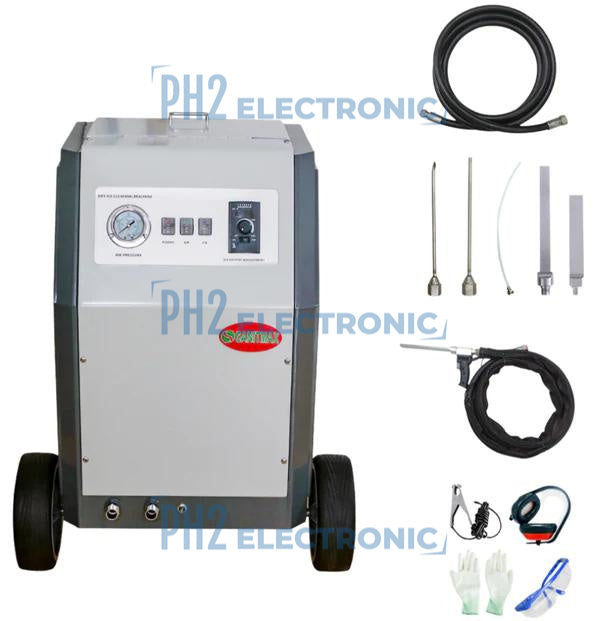 SM2000 Dry Ice Blasting Machine,44 lbs Dry Ice Hopper,Hand Control Spray Gun Kit